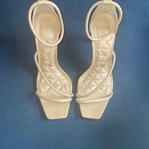 Schutz nude strappy sandal. Never worn. Box and duster included.